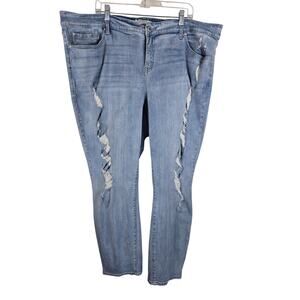 Torrid Boyfriend Whiskering Distressed Straight Leg Womens Jeans 26